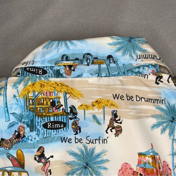 Rima We Be Jammin’ Surfin’ Caribbean Camp Shirt Men’s Size 2XL/3XL - Picture 8 of 12